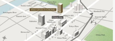【地図】 | ピアース銀座8丁目