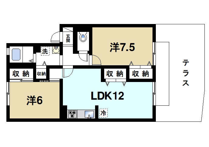 ラークハイムⅡの間取り|家族やカップルさんにオススメの間取りです