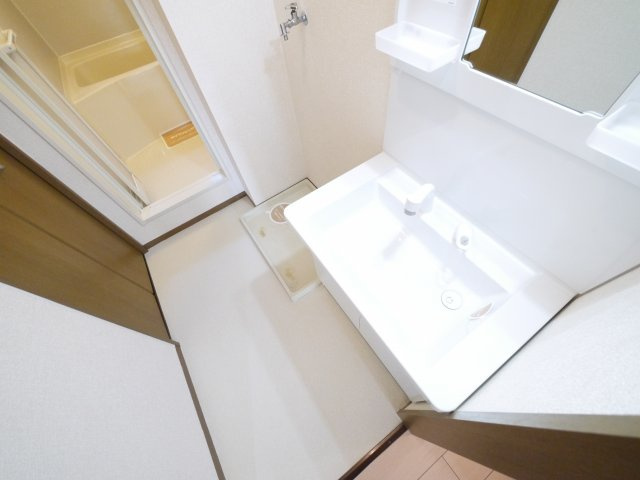 ラークハイムⅡの洗面所|ゆったりとスペースのある洗面所