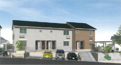 【駐車場】 | フーヴェル岡上Ⅰ | ※外観パース※いつでも目の届く敷地内に駐車場を完備しています♪荷物がかさばりがちなお買物にも、車があると便利ですよね☆