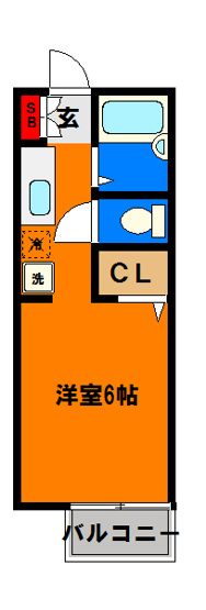 【間取り】 | エクセルⅢ | しっかりバス・トイレ別！お一人様にどうぞ♪　エクセルⅢ