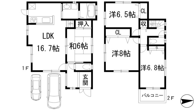 【間取り】 | 見野1丁目貸家