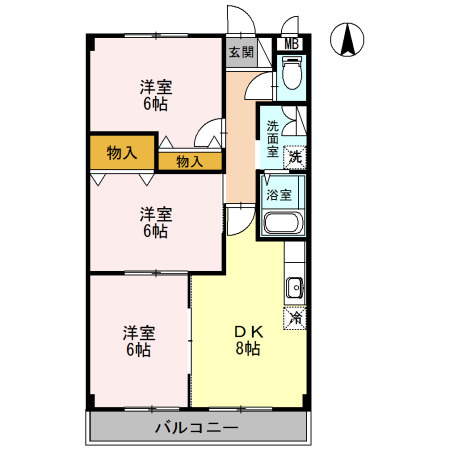 【間取り】 | グランドゥール | ３DK