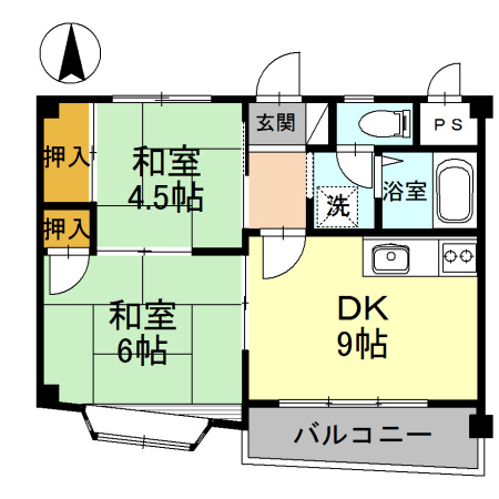 【間取り】 | レジデンスタカラ | ２DK