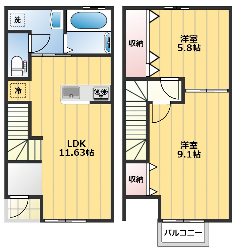 プリエ　ラルジュの間取り