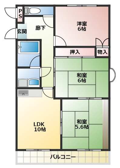【間取り】 | プラザテイクスリー | ３LDK