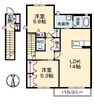 パティオ・ドュ・シャーメゾンⅣの間取り