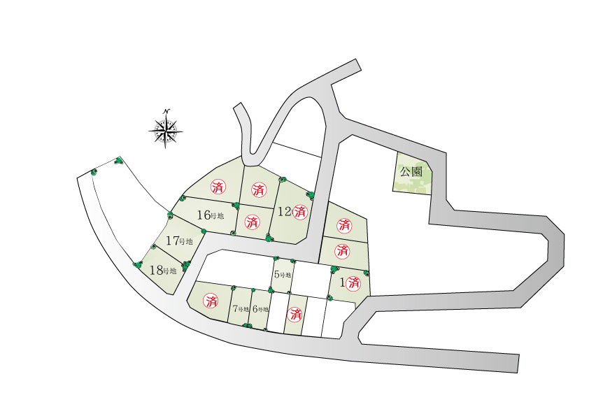 西宮市山口町香花園 建築条件付き 売土地 ５号地 の土地図|好評分譲中です。