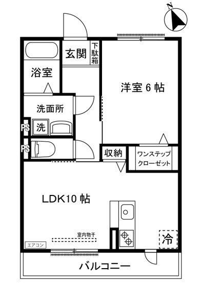 【間取り】 | リヴェール白鳥 | 1LDKタイプはキッチンと寝室を分けたい方におすすめです☆カップルさんや新婚さんにも大人気！なんと言っても角部屋・最上階なのが嬉しい♪
