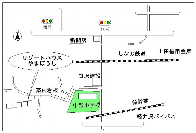 ここだけ、板張りの味わいの地図