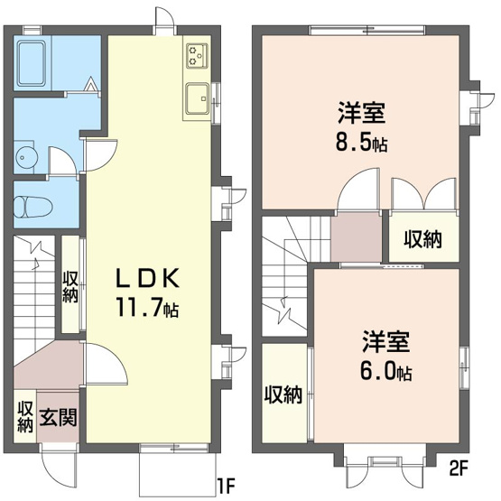 【間取り】 | 品川テラス【SHM】 | 2LDKテラスハウスタイプになります。
