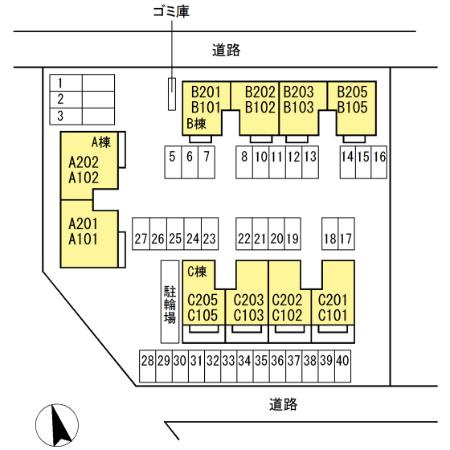 バームクーヘンC棟の区画図