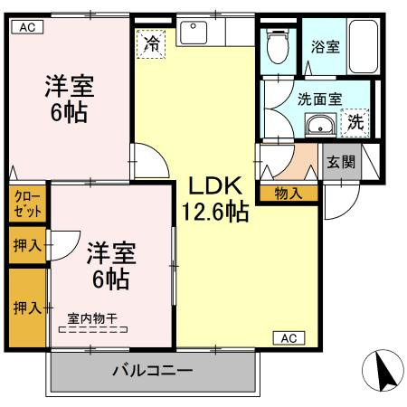ディアコートA棟の間取り