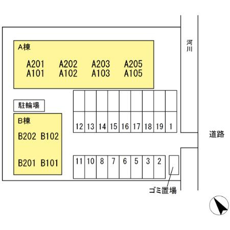 ディアコートA棟の区画図