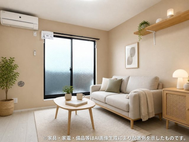【洋室】 | Moca House/モカハウス | 南東向き洋室6.7帖☆バルコニーに繋がる角部屋です♪エアコン付きで一年中快適に過ごせちゃいます！