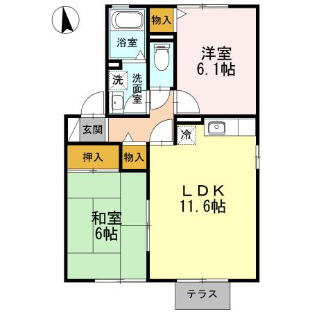 シャトレー富貴ノ台　Ｂの間取り