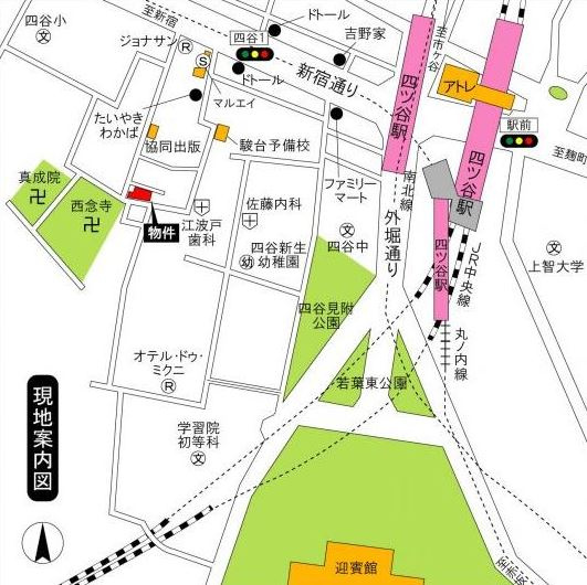 サン・ハーネス四谷の地図|案内図