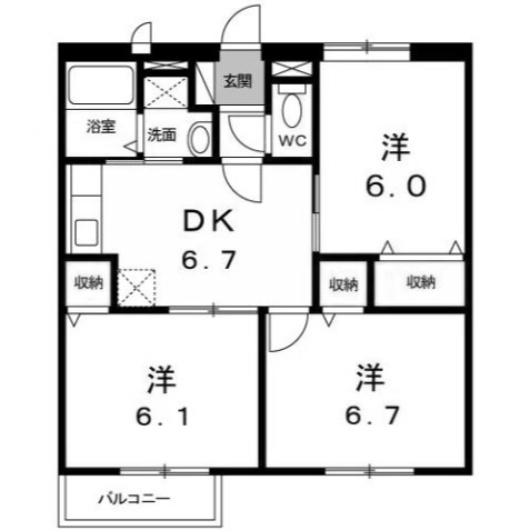 【間取り】 | ルミエールコート　Ｂ