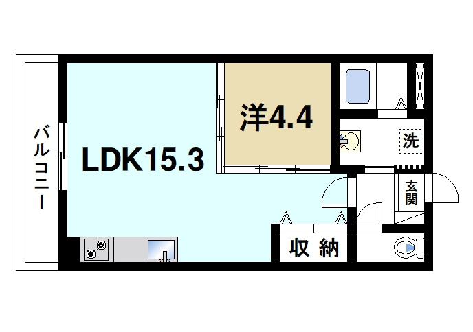 エトワール（大福）の間取り|1LDKの間取りです