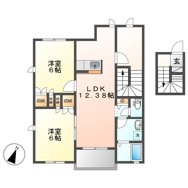 グランソレイユ　Ａの間取り