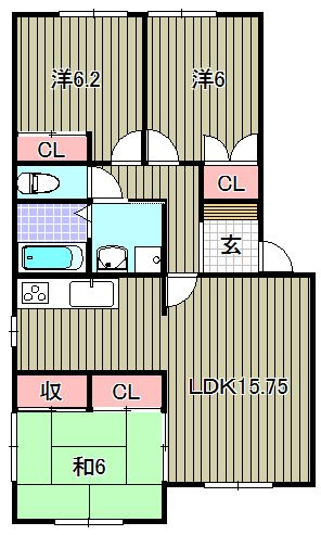 ディアコートAの間取り