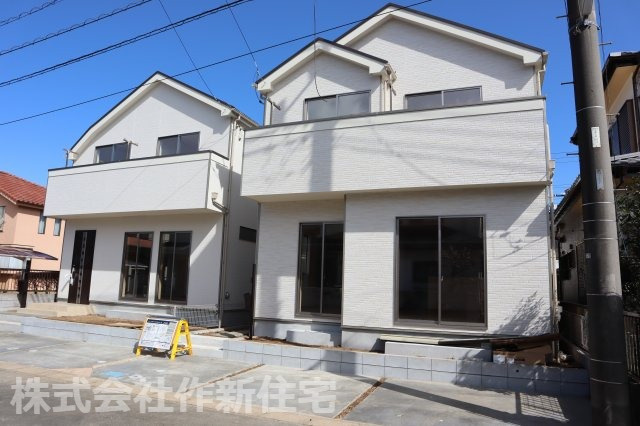 八千代市八千代台東５丁目　新築戸建　全２棟最終１棟　旧開発分譲地内　南西側６ｍ公道面の外観|八千代台東５丁目　新築戸建　全２棟　堂々完成（令和２年２月）前面道路は６ｍ公道　旧開発分譲地内です。