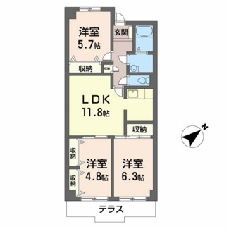 【間取り】 | プルミエールＩ．Ｋ