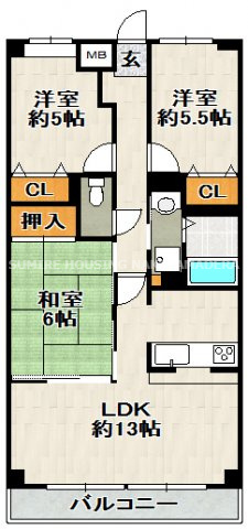 ソレーユ宝塚の間取り