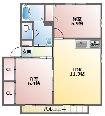 グリーンヒルＤの間取り