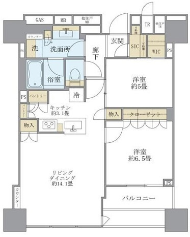 台東区池之端１丁目の賃貸マンションの間取り