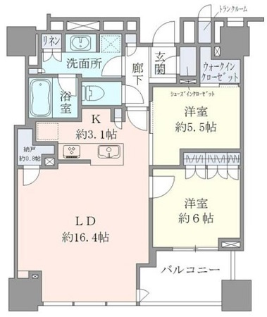 台東区池之端１丁目の賃貸マンションの間取り