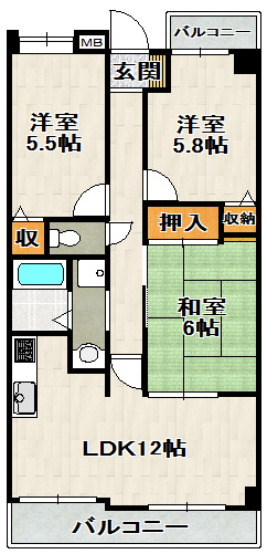 メゾンドール安倉の間取り