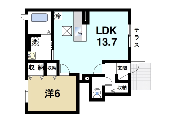 グランドソレーユの間取り|人気の1LDKの間取り