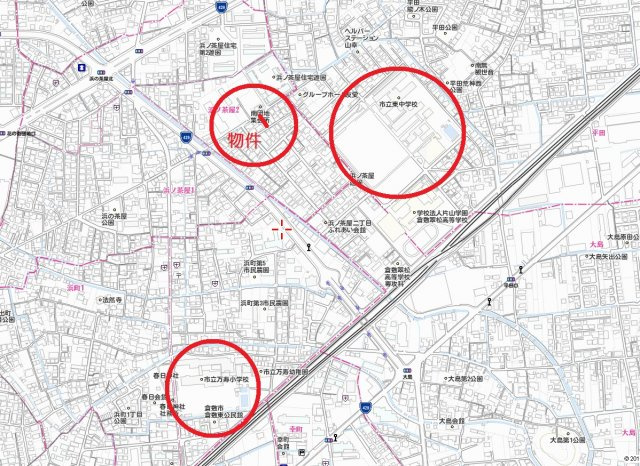 浜ノ茶屋2丁目　売地の地図