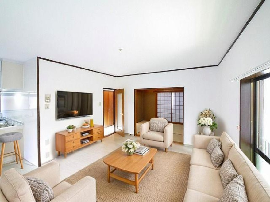 あやめ池北３丁目戸建の居間・リビング|CGで家具等を配置したもので家具等は含まれません