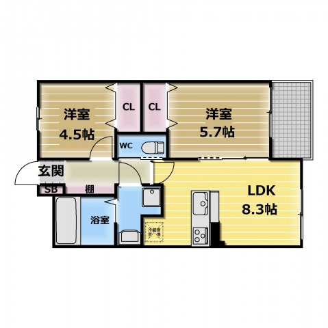 【間取り】 | ステディ東大阪太平寺 | 収納豊富で使い勝手の良い間取りです