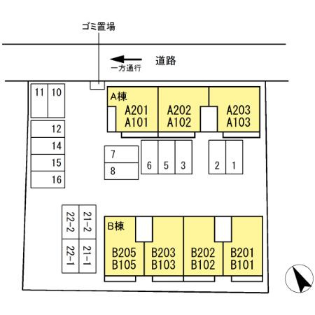 OASIS　SATONAKA　Aの区画図