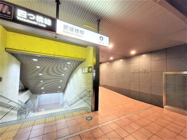 【周辺】 | 【周辺】肥後橋駅直結マンション！エントランスの真横に駅出口がございます☆雨天時も濡れずに駅へ！！