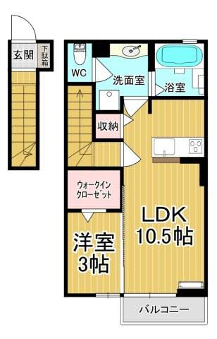 【間取り】 | シャルムＡ | オール洋間です♪