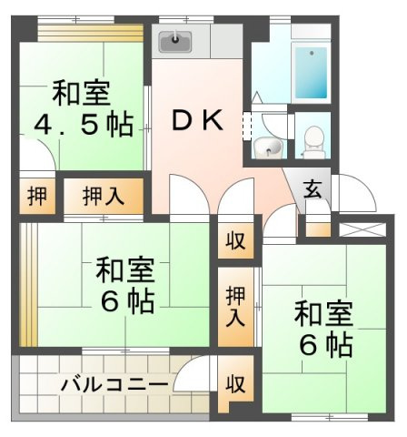 東垂水南（1）住宅の間取り