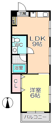 【間取り】 | ナニワハイツ | 02号室（左右反転）