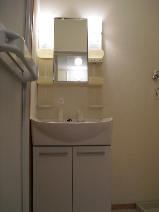 レジデンスTamaya　A棟の洗面所|スペースが確保できる洗面所です