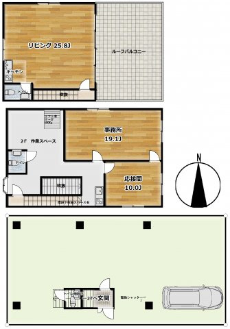 【間取り】 | 貝平ビル２F3F