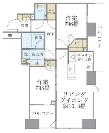 台東区池之端２丁目の賃貸マンションの間取り