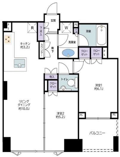 台東区池之端２丁目の賃貸マンションの間取り