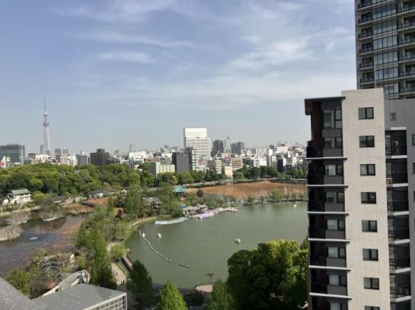 台東区池之端２丁目の賃貸マンションのバルコニー|眺望