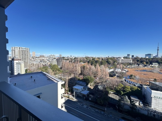 台東区池之端２丁目の賃貸マンションのバルコニー|眺望