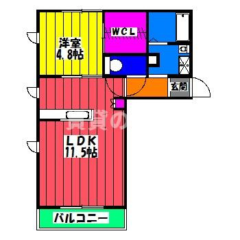 【間取り】 | 廣田板付６　Ｂ棟 | 廣田板付６　Ｂ棟の間取り