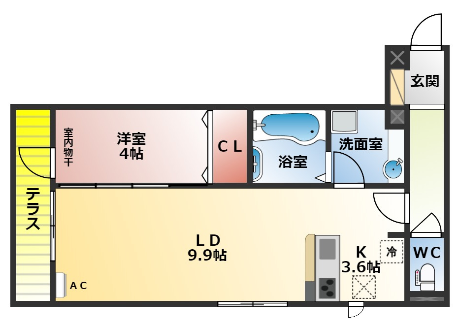 Ａｖｅｎｉｒの間取り|１ＬＤＫの間取り