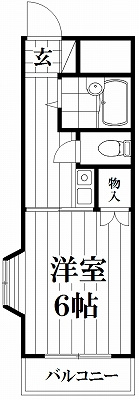 【間取り】 | ボンジュールムサシ | 出窓なしタイプ